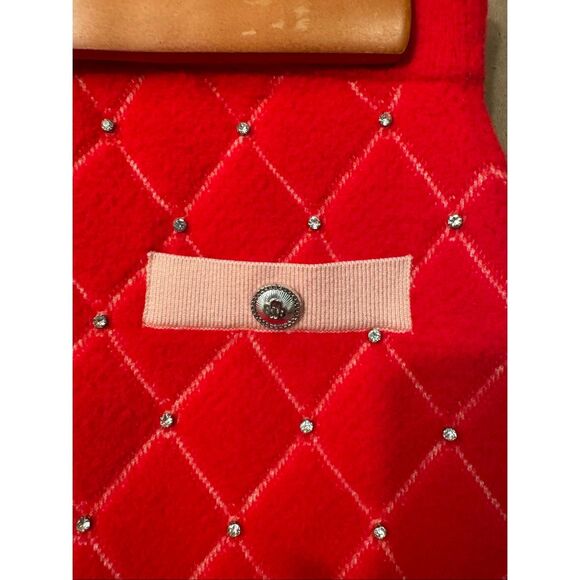 Maje Red Embellished Mini Skirt MSRP: $320 - Picture 3 of 9